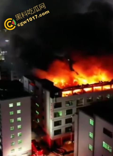 惠州博罗县服装厂夜晚突发惊天大火!火光冲天,浓烟滚滚,勇士们殊死搏斗灭火,祈祷平安归来!-2