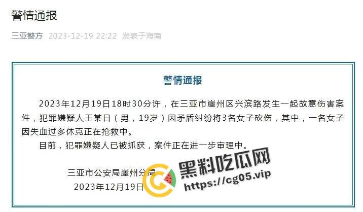12.19日三亚南滨中学门口精神小伙为爱砍人！现场画面曝光 遍地鲜血 三名女子被砍伤 一人正在抢救中-1