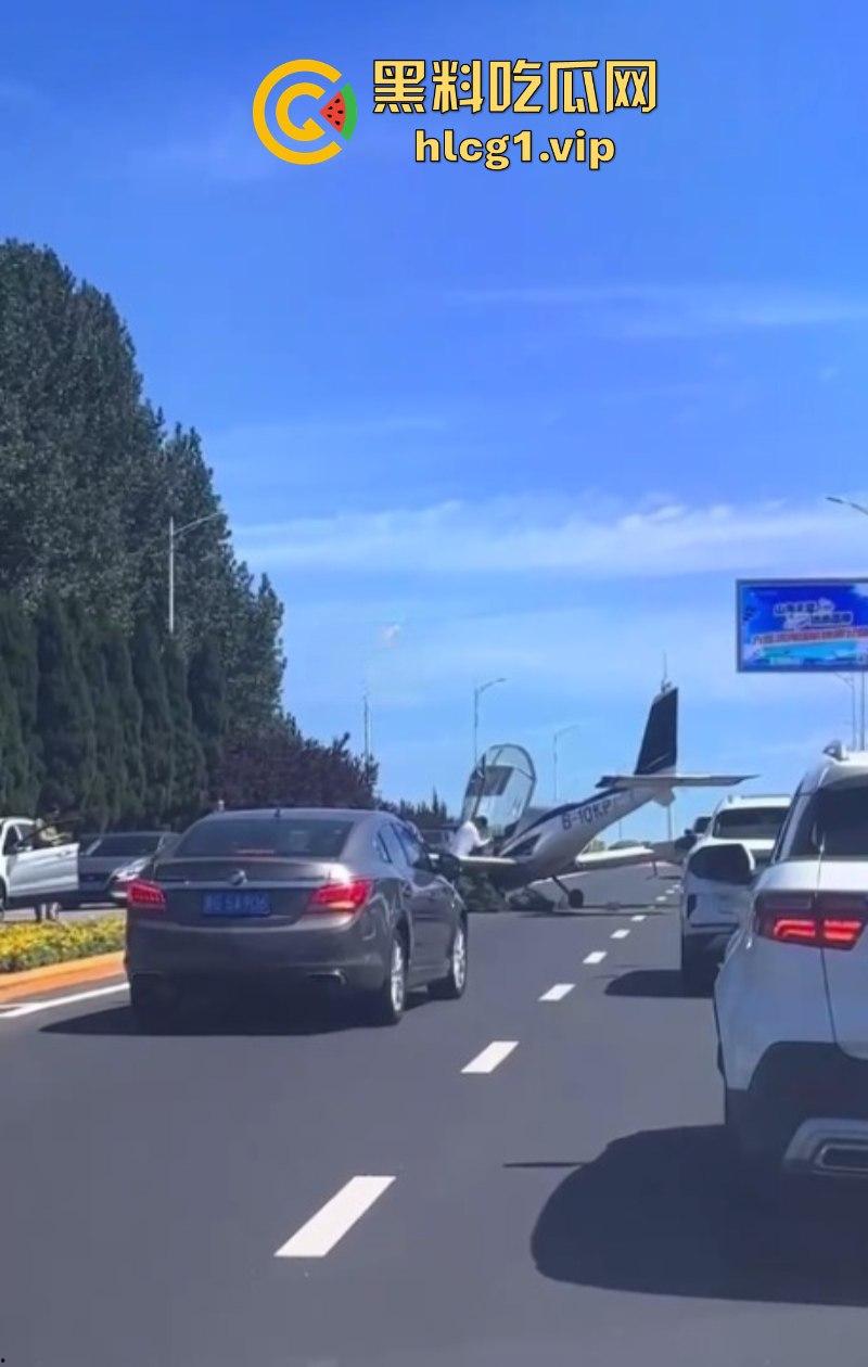 感谢大哥送来的飞机!辽宁大连一飞机失控掉落在公路上-3