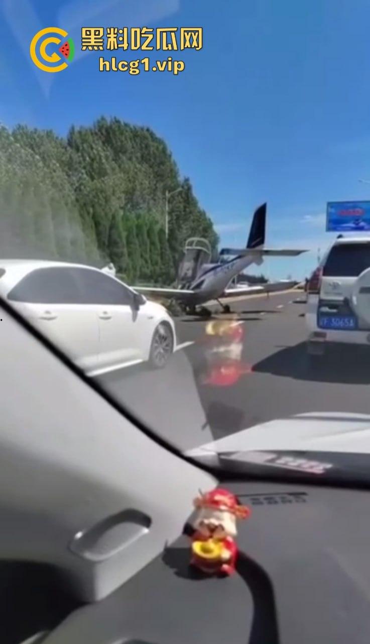 感谢大哥送来的飞机!辽宁大连一飞机失控掉落在公路上-8