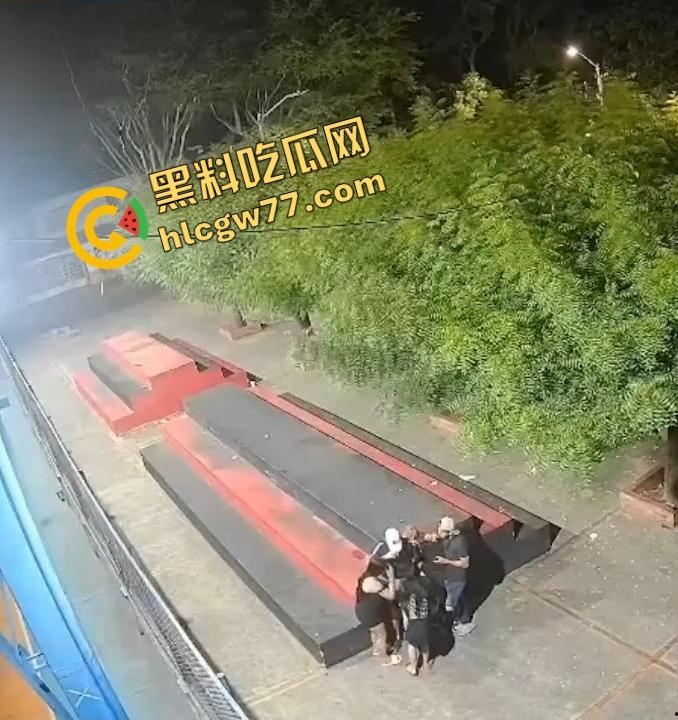 厦门公园老外深夜玩群P，三女被操到浪叫，站立口交野战内射，监控拍下简直野得离谱！-2