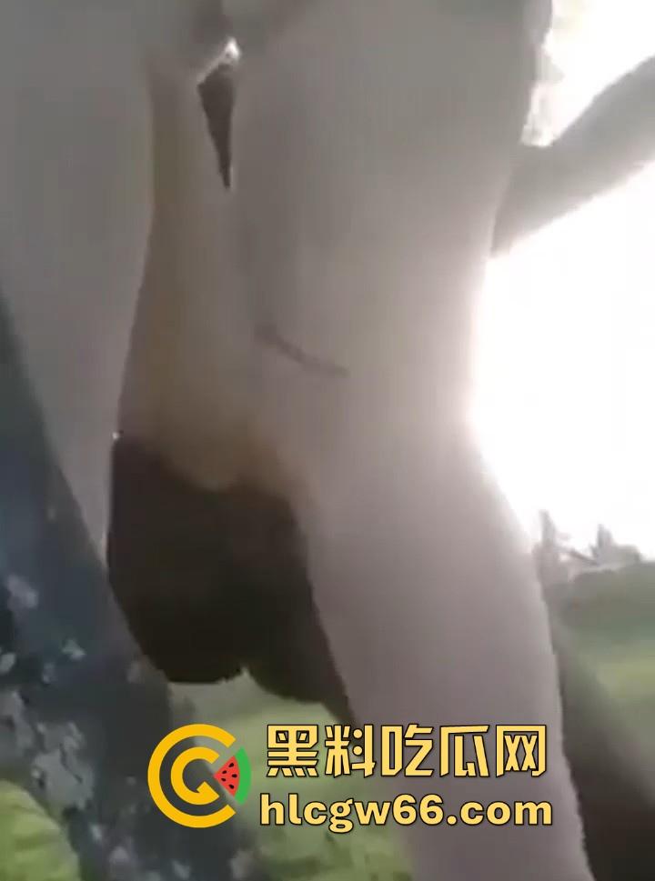 情侣周末野外游玩 一时兴起居然爬到树上打炮 抱着树枝被后入 还真会选地方呢!-5