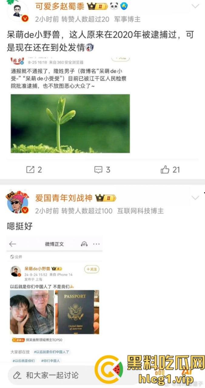 菊花残!博主【呆萌de小野兽】和美国老白男结婚了!被各类正能量大V集体曝光!-1