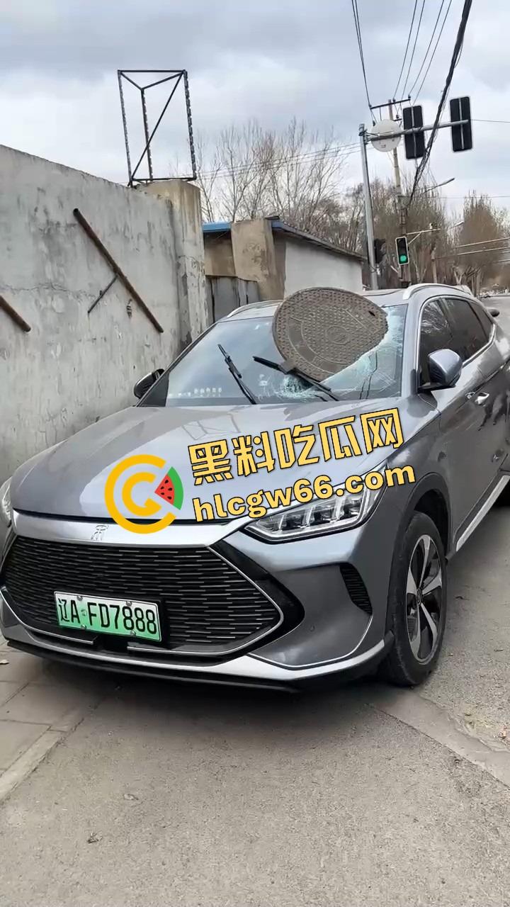 沈阳飞天井盖一般人整不了，开个车都能被井盖空降暴击，谁能想到开车开出个天降铁饼？-3