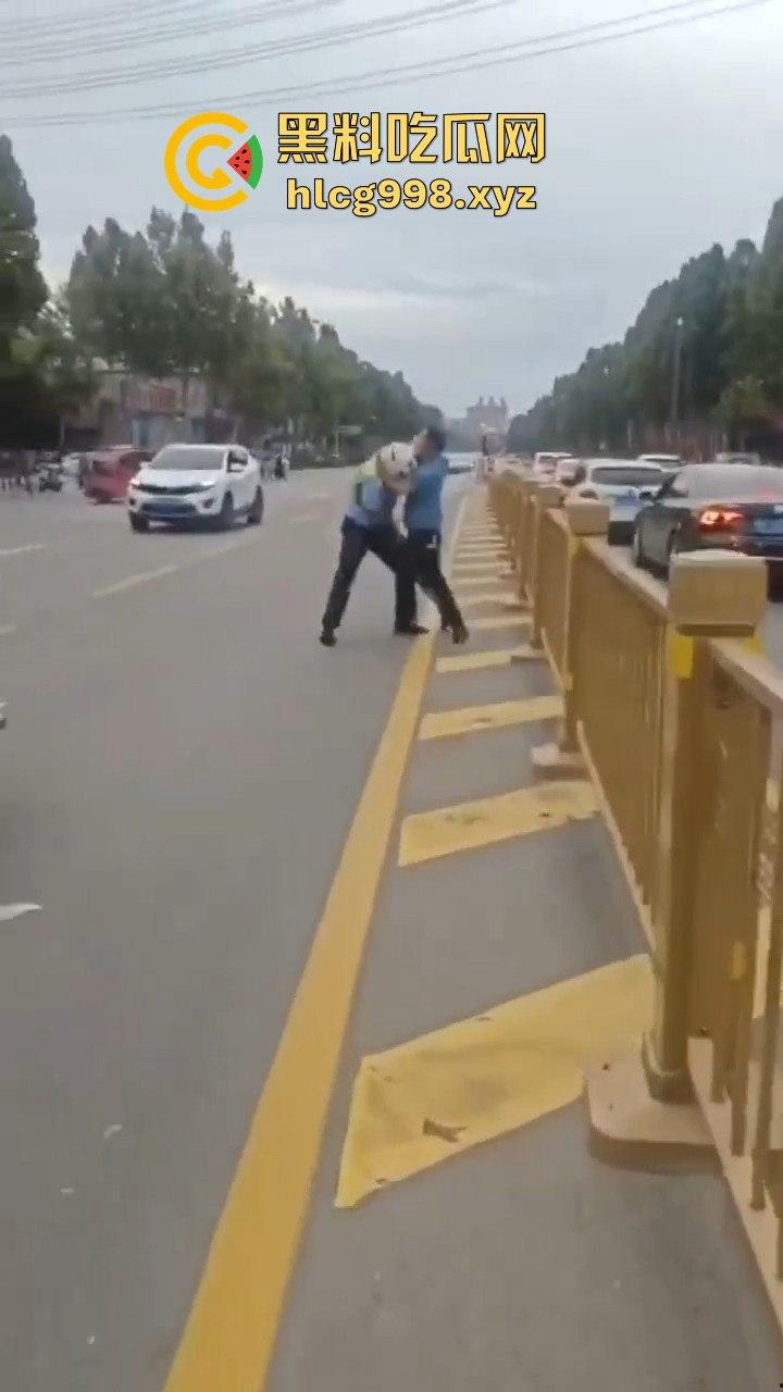 山东滕州男子当街暴揍交警!因不满罚款,上去直接开干!-5