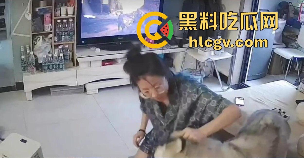 阿拉斯加趁女主人换手柄扑上去玩后入想日逼！妹子挣扎半天脱身，气得直发火！-4