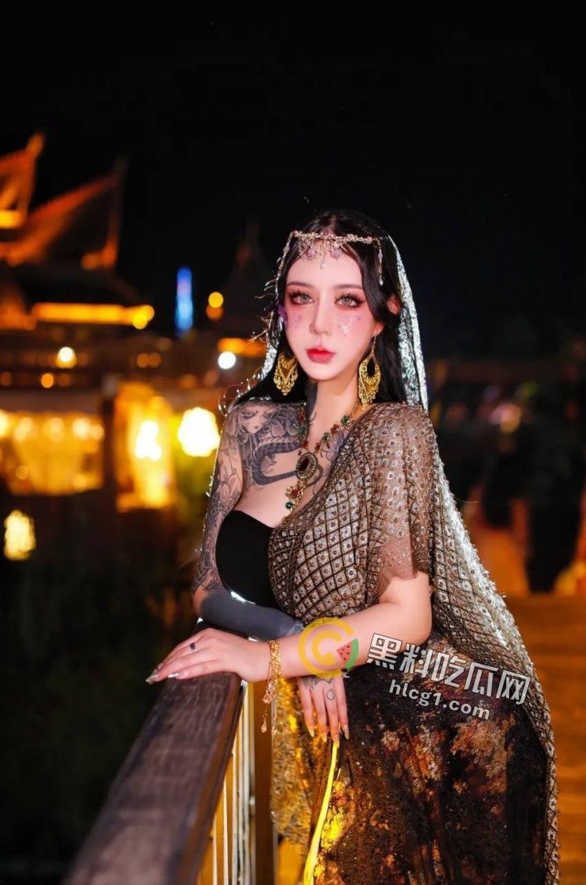 抖音10万纹身网红「丹妹呀」3P视频曝光！平时骚气外露，私下前后通插！-8