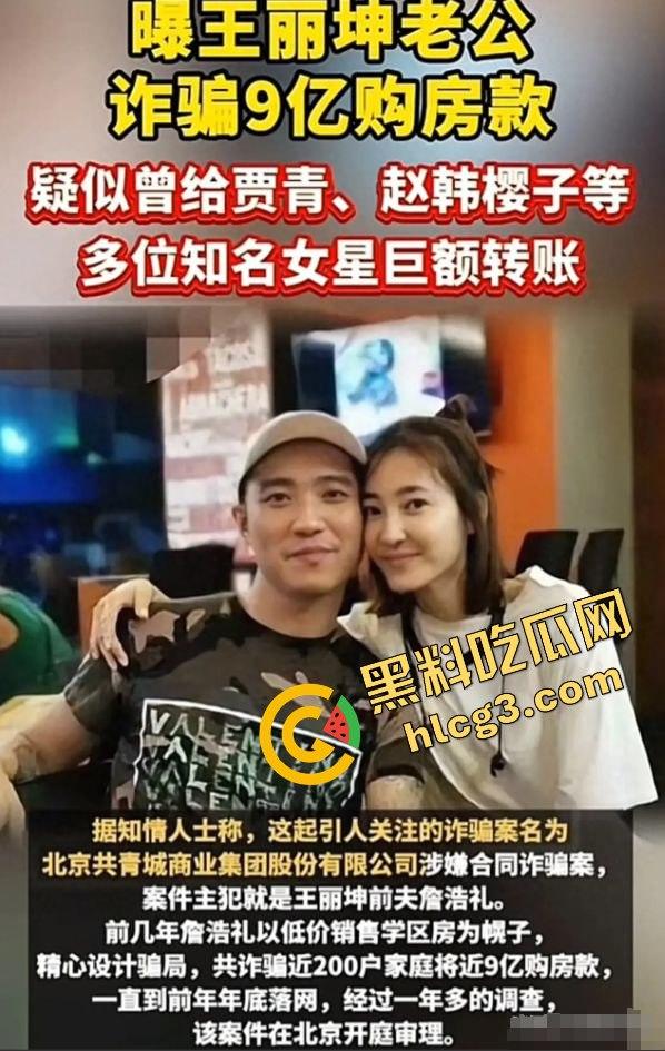 王丽坤老公诈骗9亿购房款惊天内幕！神秘转账贾青、赵韩樱子等女星，贵圈真乱！-11