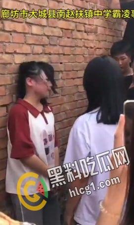 校园欺凌!河北廊坊大城县南赵扶镇某中学 几十个学生起哄狂扇女生耳光 可怜的女生只能缩在墙边任人宰割-2